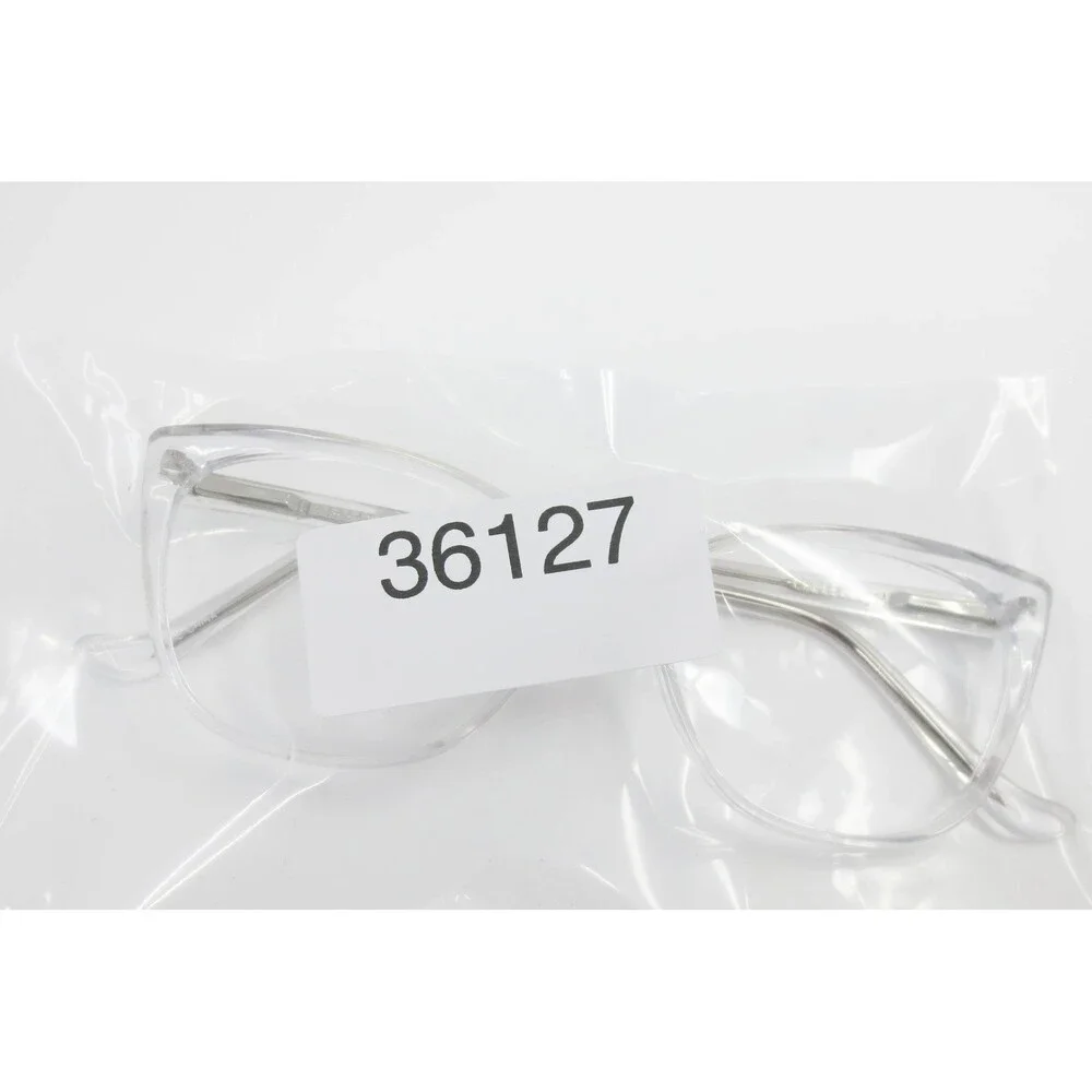 Womens Clear Cat Eye Eyeglasses Frames WP20217-CR 53-15-140 Transparent Silver